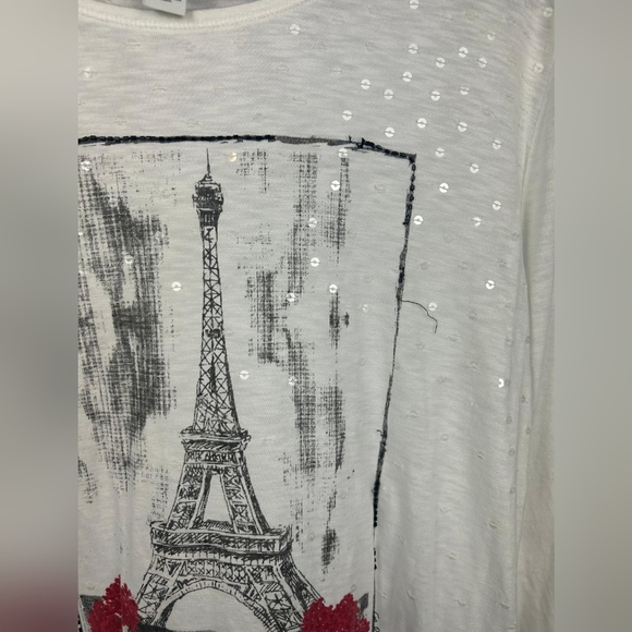 Chico's Parisian Weekends Lightweight Casual Top Embellishments Size 3 Cotton - Picture 3 of 8